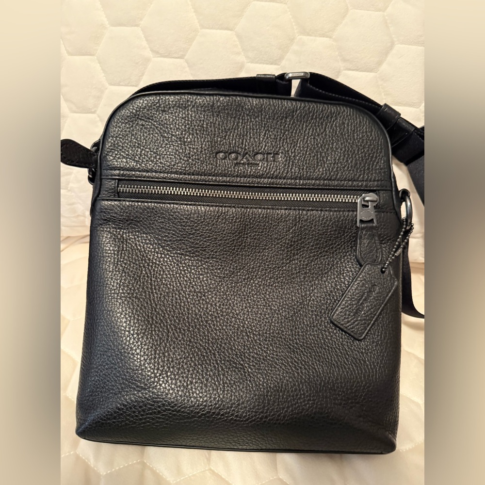 Coach Black Leather Houston Flight Bag - Picture 7 of 9